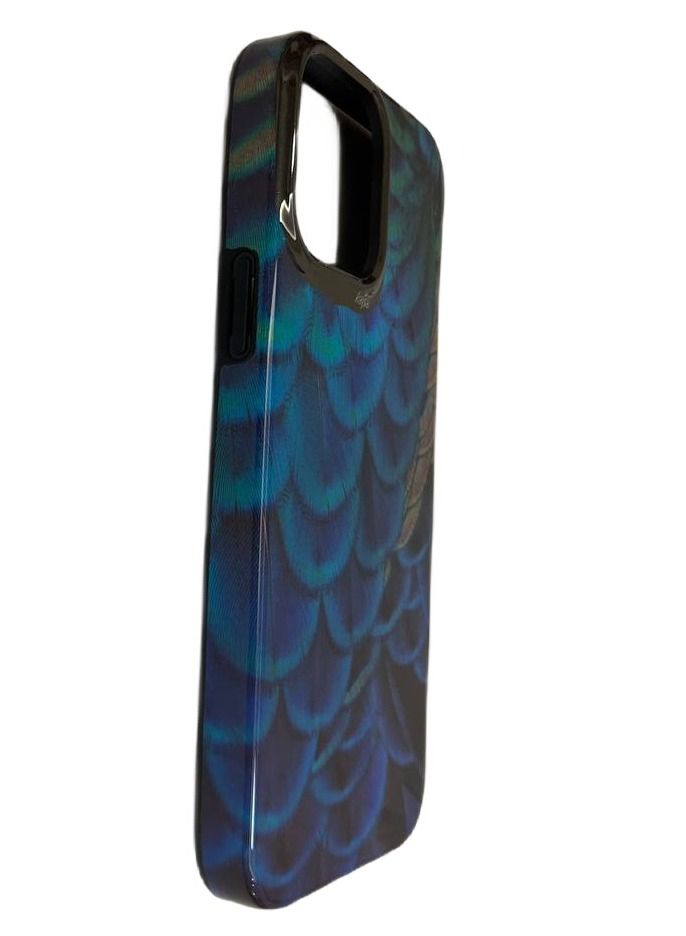 Kajsa Shield Plus Collection Wild Series Back Cover for iPhone 13 Peacock  Blue - Image 3