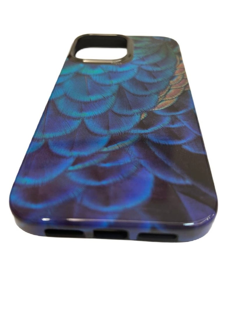 Kajsa Shield Plus Collection Wild Series Back Cover for iPhone 13 Peacock  Blue - Image 4