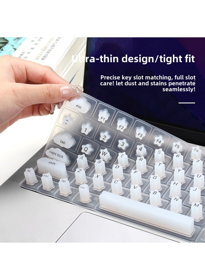 Nail Art Special Keyboard Film Notebook Silicone Keyboard Protective Film Long Nail Key Cap Nail Art Typing Artifact-Colour:J509 Us Version Pro14 (nail Art Model) Bt-039 (transparent) - Image 5