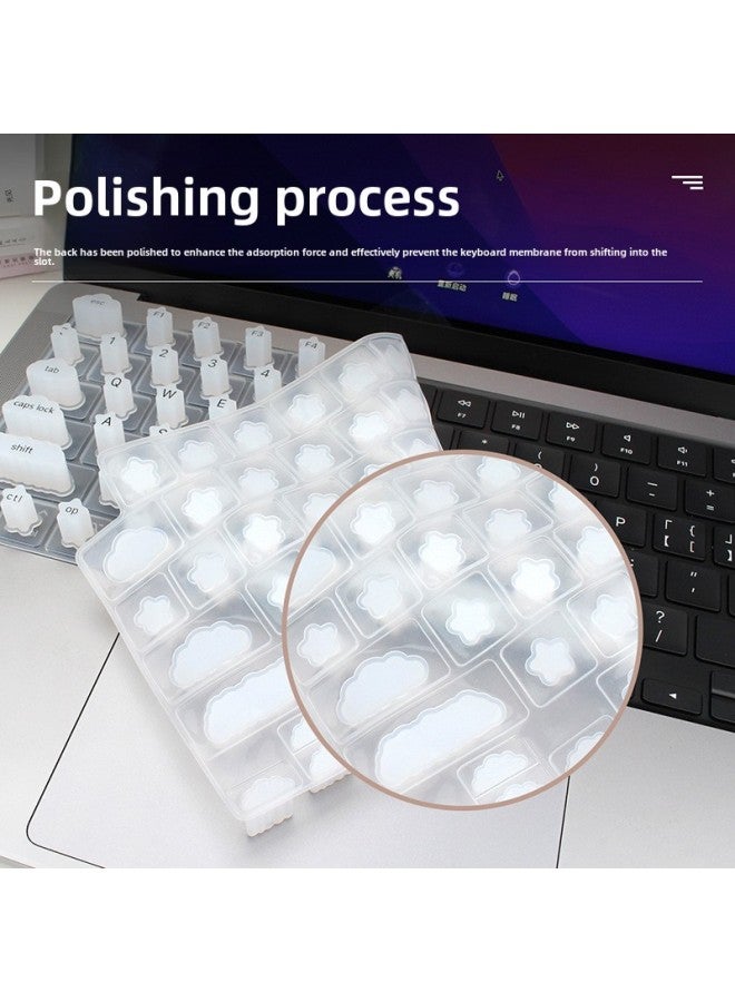 Nail Art Special Keyboard Film Notebook Silicone Keyboard Protective Film Long Nail Key Cap Nail Art Typing Artifact-Colour:J509 Us Version Pro14 (nail Art Model) Bt-039 (transparent) - Image 4
