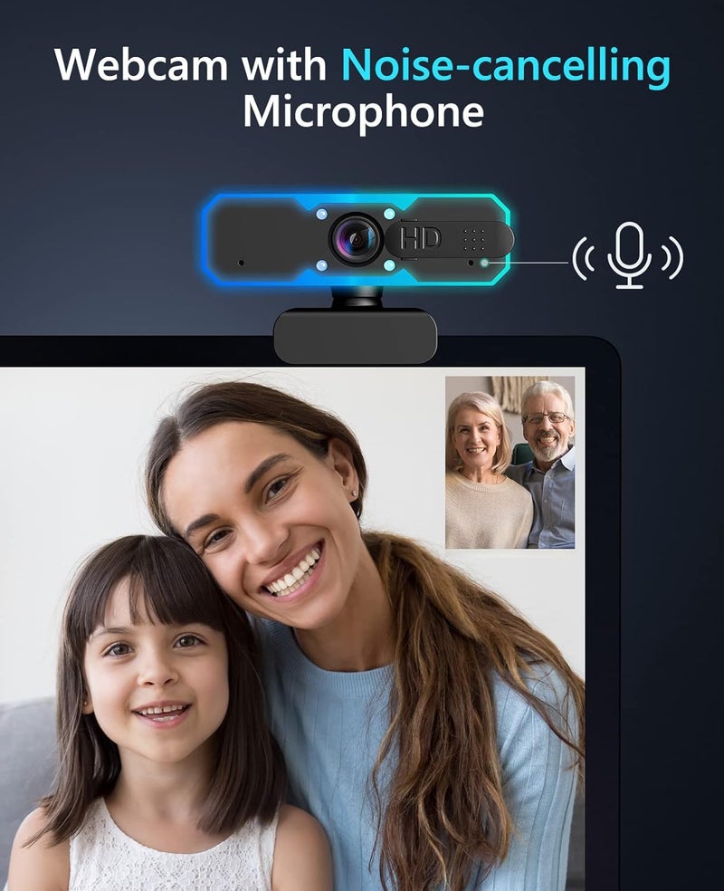 NB POWER 1080P 60FPS Streaming Camera Webcam with Microphone and Fill RGB Light,Autofocus,Work with Laptop/Desktop Computer/Winsdows/Mac OS/PC Computer for Camera - Image 4