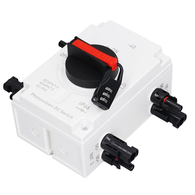 DC1200V 32A 4P PV DC Isolation Switch 2 in 2 Out IP66 Waterproof Solar Sink Load Switching Transfer Switch - Image 3