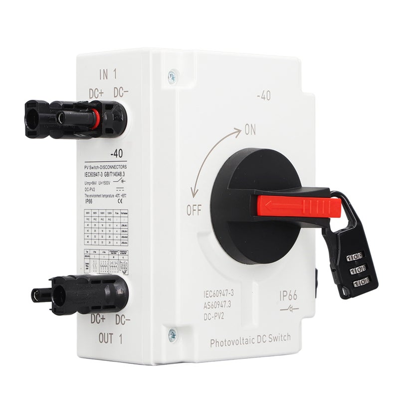 DC1200V 32A 4P PV DC Isolation Switch 2 in 2 Out IP66 Waterproof Solar Sink Load Switching Transfer Switch - Image 4