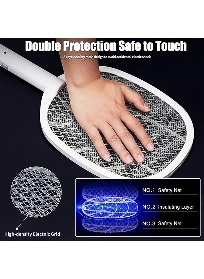Yoawllty Bug Zapper, Mosquito Swatter, Fly Swatter, Mosquito Killer, 2 in 1 Dual Modes 3000V Electric Bug Zapper with USB Rechargeable Base and 3 Layer Safety Mesh  - Image 3