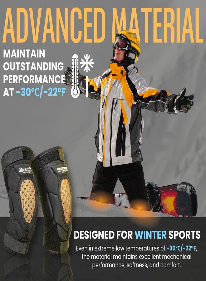 devembr Knee Pads Snowboarding for Women, Men - Impact Absorption Cushion Protection, Cold Resistance for Skate Ski - M - Image 5