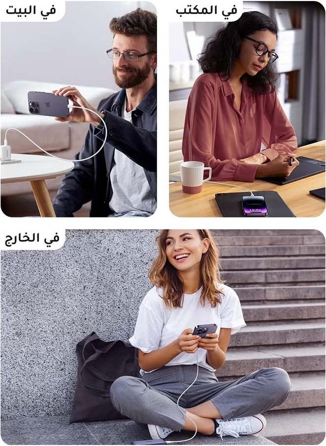 ابيل - كابل شاحن آيفون 1 متر يوفر شحن سريع بقوة 20 واط مثالي للاستخدام كابل آيفون لـ آيفون 14/14 برو/14 بلس/14 برو ماكس آيباد برو آيفون 8-13 جميع السلاسل - Image 1