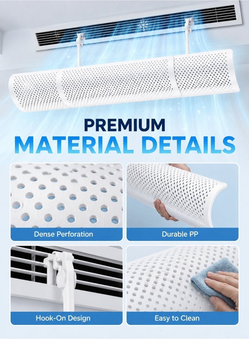 Pomefar Adjustable AC Air Deflector, Universal Anti-Draft Wind Shield Baffle, Prevent Cold Air Direct Blowing, Ideal for Household Daily Use - Image 4