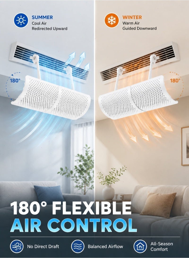 Pomefar Adjustable AC Air Deflector, Universal Anti-Draft Wind Shield Baffle, Prevent Cold Air Direct Blowing, Ideal for Household Daily Use - Image 3