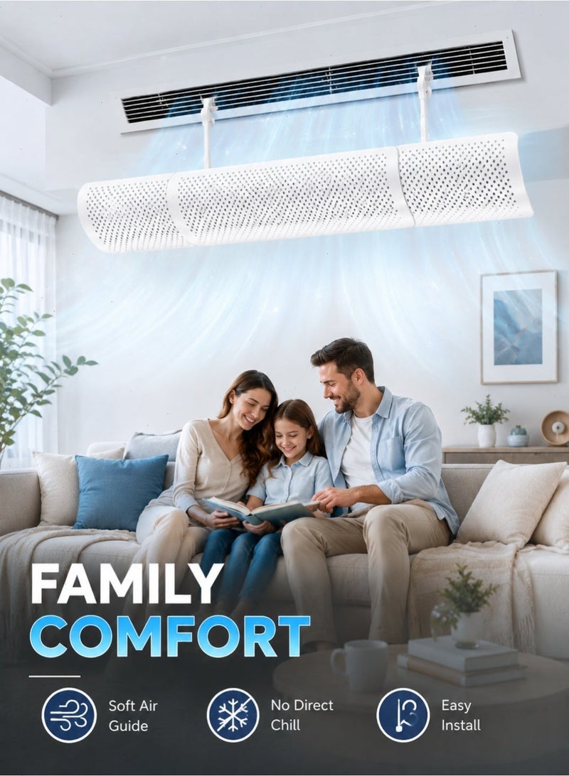 Pomefar Adjustable AC Air Deflector, Universal Anti-Draft Wind Shield Baffle, Prevent Cold Air Direct Blowing, Ideal for Household Daily Use - Image 1