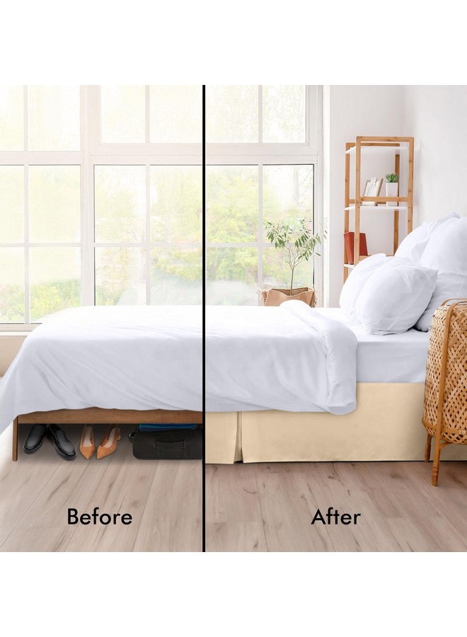 Utopia Bedding Queen Bed Skirt - Soft Quadruple Pleated Ruffle - Easy Fit with 16 Inch Tailored Drop - Hotel Quality, Shrinkage and Fade Resistant (Queen, Beige) - Image 3