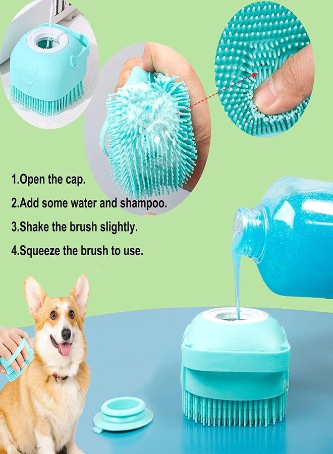 Flipzy Pet Dog Bath Brush Combo with Silicone Gloves | Soft Shampoo Dispenser & Fur Grooming Cleaning Tool - Image 2