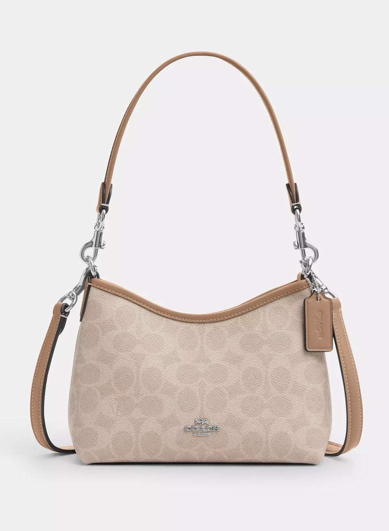 coachoutlet Coach Laurel Shoulder Bag In Signature Canvas Small, Women's Cross Body Bag, Women's Hand Bag, Women's Shoulder Bag, Women's Travel Bag, Beige-20cm - Image 1