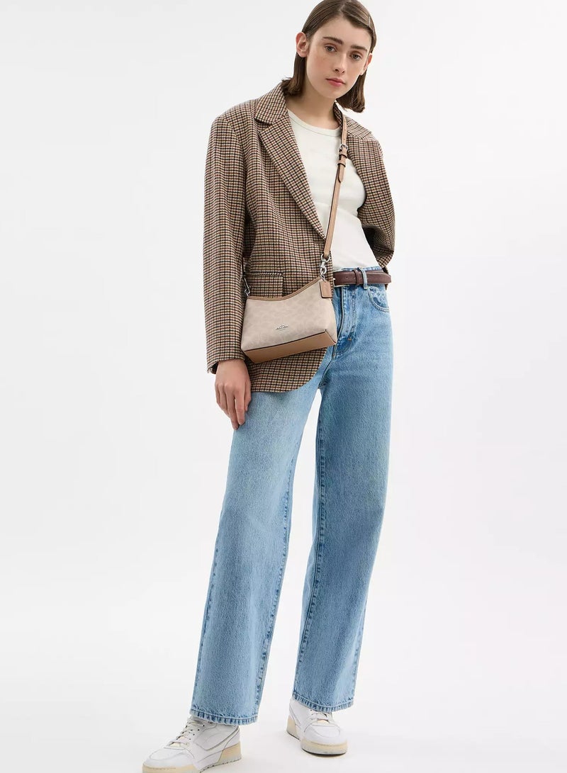 coachoutlet Coach Laurel Shoulder Bag In Signature Canvas Small, Women's Cross Body Bag, Women's Hand Bag, Women's Shoulder Bag, Women's Travel Bag, Beige-20cm - Image 4