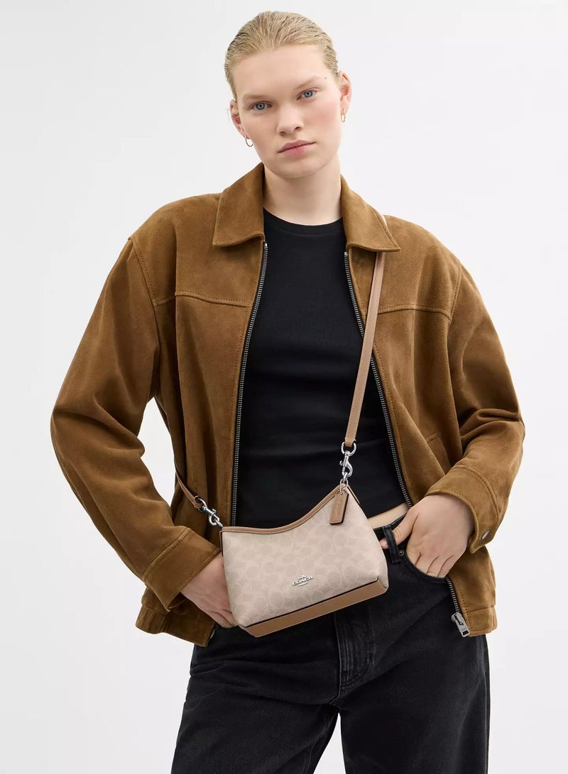 coachoutlet Coach Laurel Shoulder Bag In Signature Canvas Small, Women's Cross Body Bag, Women's Hand Bag, Women's Shoulder Bag, Women's Travel Bag, Beige-20cm - Image 5