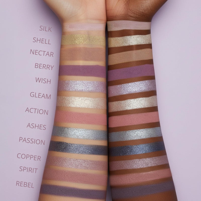 Lamora Pink Eyeshadow Palette - 12 Soft Mauve Rose Shadows, Multi-Use Eye Makeup Palette with Matte & Shimmer Finishes, Ultra-Blendable Everyday Neutrals, Long-lasting Wear, Travel Makeup with Mirror - Image 4