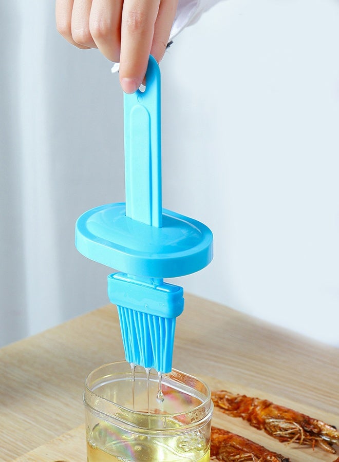 Oil Brush with Bottle, High Temperature Resistant Oil Dispenser for Kitchen and Baking, Plastic 2-in-1 BBQ Basting Brush and Oil Bottle - Image 3