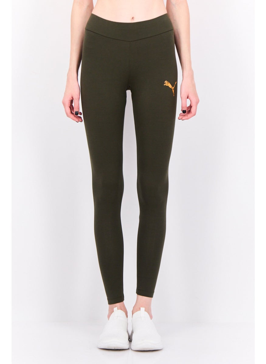 PUMA Women Tight Fit Training Tights, Dark Olive  - Image 1