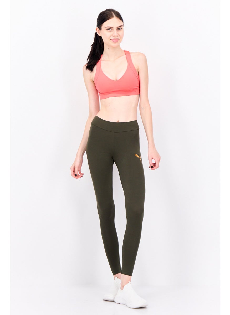 PUMA Women Tight Fit Training Tights, Dark Olive  - Image 4