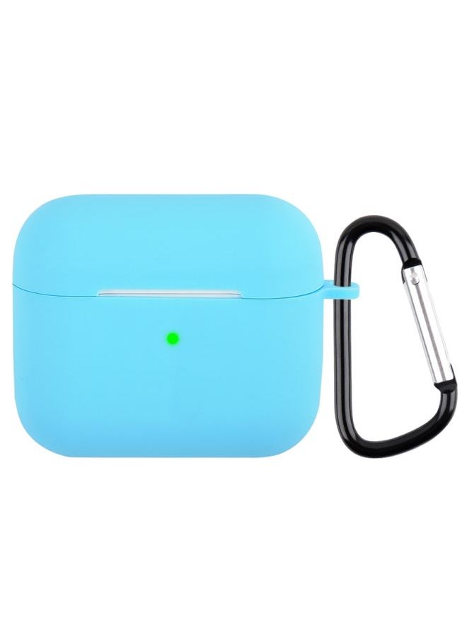 Generic - Case Cover Wireless Earphone Silicone Protective Case with Carabiner For AirPods 3 Sky Blue - Image 1