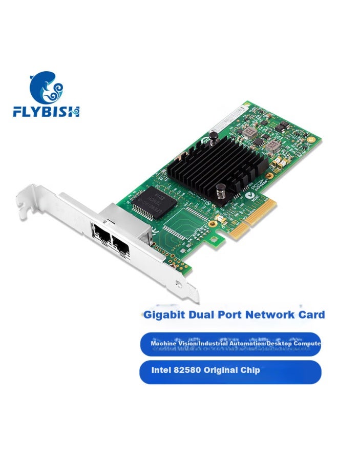 Flybish Ky-340 Pcie X4 Dual-port Gigabit Server Network Card I340-t2, Machine Vision Industrial Camera, Intel 82580 Chip