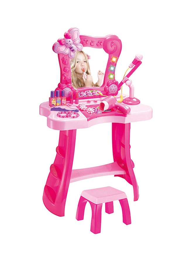 طقم طاولة التجميل مع ميكروفون هاي فاي مقاس 46.5x25x78 سنتيمتراً