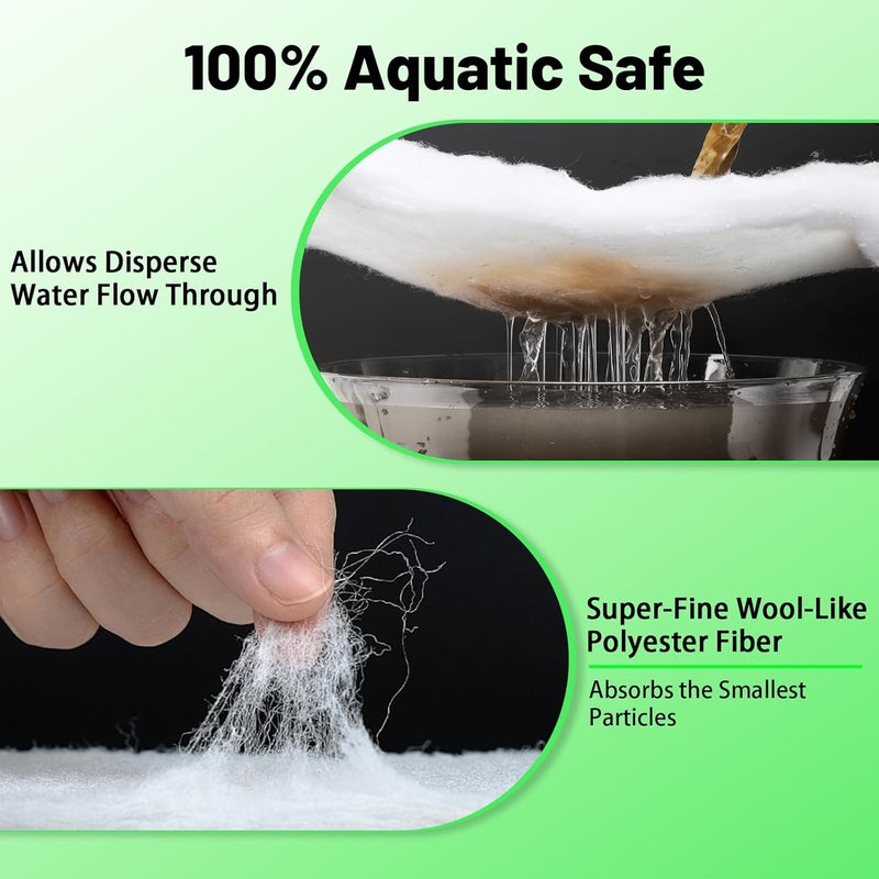 Hygger Aquarium Filter Media Pad Micro Fine Multi-Layer Fish Tank Filter Floss Water Polishing Filter Pad Sump Canister Filter Media Roll Cut to Size 12"x 68" - Image 3