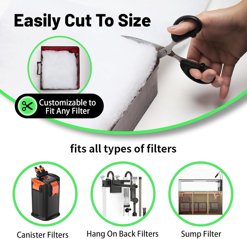 Hygger Aquarium Filter Media Pad Micro Fine Multi-Layer Fish Tank Filter Floss Water Polishing Filter Pad Sump Canister Filter Media Roll Cut to Size 12"x 68" - Image 4