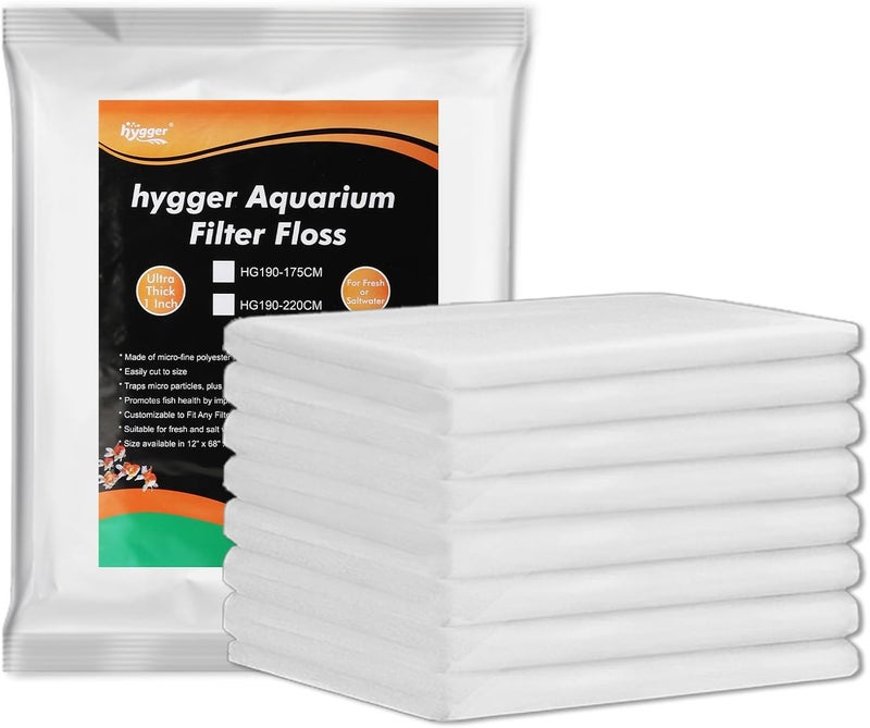 Hygger Aquarium Filter Media Pad Micro Fine Multi-Layer Fish Tank Filter Floss Water Polishing Filter Pad Sump Canister Filter Media Roll Cut to Size 12"x 68" - Image 1