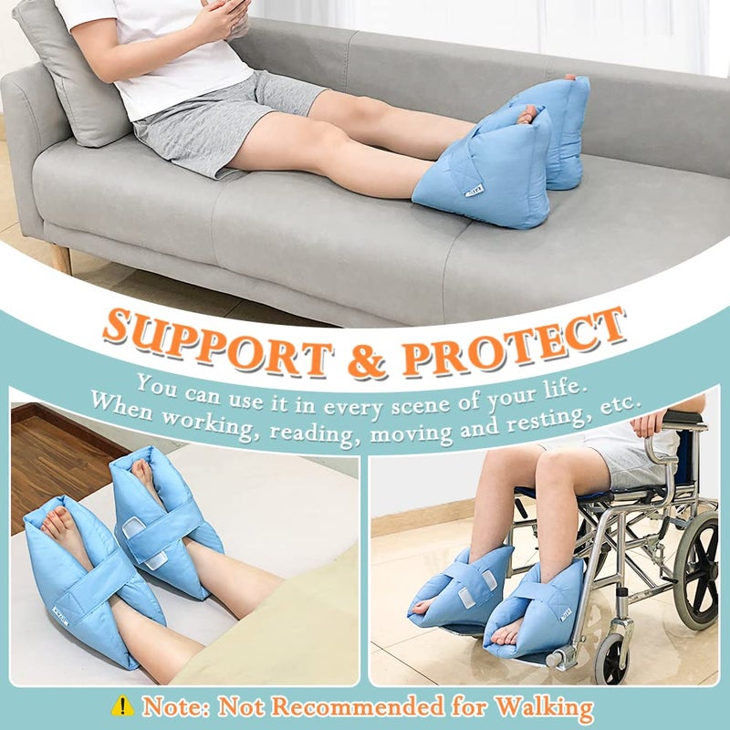 KAVIL Heel Protectors Cushion Pain Relief Foot Pillow for Pressure Sores Foot Support Boot Surgery Recovery Supplies for Elderly Bedridden Pressure Ulcer Cushion Ankle Pillow for Bed, Wheelchairs (1 Pair) - Image 5