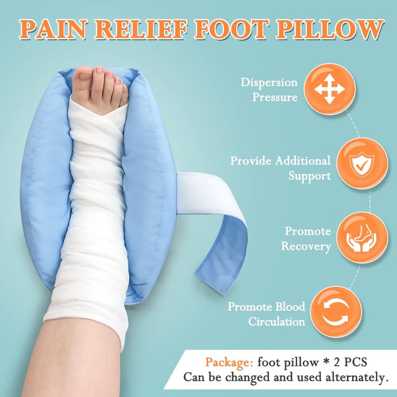 KAVIL Heel Protectors Cushion Pain Relief Foot Pillow for Pressure Sores Foot Support Boot Surgery Recovery Supplies for Elderly Bedridden Pressure Ulcer Cushion Ankle Pillow for Bed, Wheelchairs (1 Pair) - Image 4