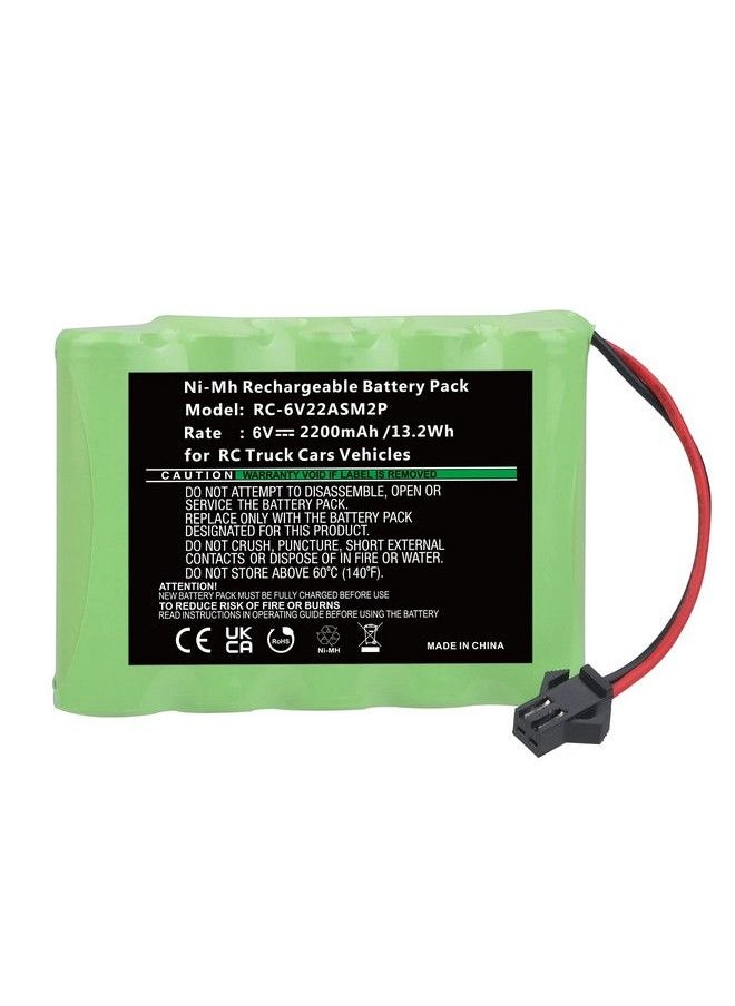 Tectra - 6V 2200Mah Ni Mh 5 Aa Rechargeable Battery Pack With Sm 2P 2 Pin Connector Plug For Rc Truck Cars Vehicles High Capacity Battery Replace The 700Mah 6V Ni Cd Aa Battery With Sm 2P Plug - Image 1