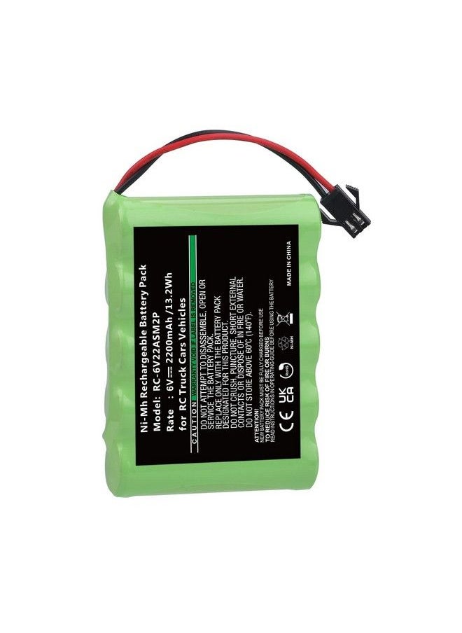 Tectra - 6V 2200Mah Ni Mh 5 Aa Rechargeable Battery Pack With Sm 2P 2 Pin Connector Plug For Rc Truck Cars Vehicles High Capacity Battery Replace The 700Mah 6V Ni Cd Aa Battery With Sm 2P Plug - Image 1