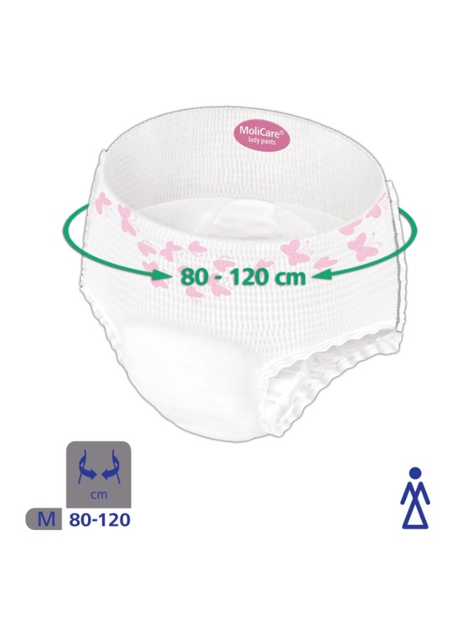 مولي كير موليكير  بريميوم  لايدي بانتس,,سراويل للنساء لسلَس البول  الخفيف,سراويل صحية للبالغين لسلس البول, متوسط, 7 قطرات,  8 قطع / حزمة - Image 4