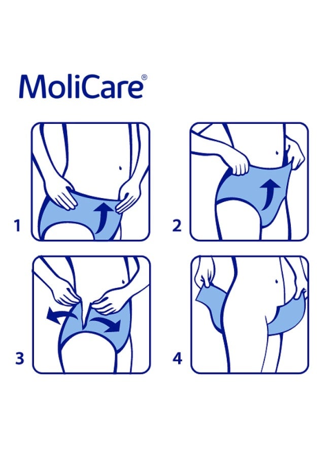 مولي كير موليكير  بريميوم  لايدي بانتس,,سراويل للنساء لسلَس البول  الخفيف,سراويل صحية للبالغين لسلس البول, متوسط, 7 قطرات,  8 قطع / حزمة - Image 3