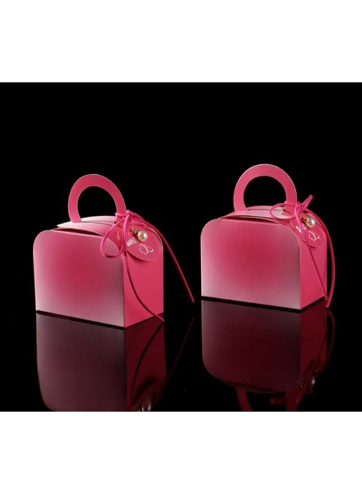 فور يو صناديق هدايا، حلوى حفلات الزفاف، سهلة الطي، اصنعها بنفسك مع فراشات، حفلات استقبال المولود الجديد، هدايا الكوكيز مع شرائط، صندوق شوكولاتة لطيف، 10 عبوات - Image 1