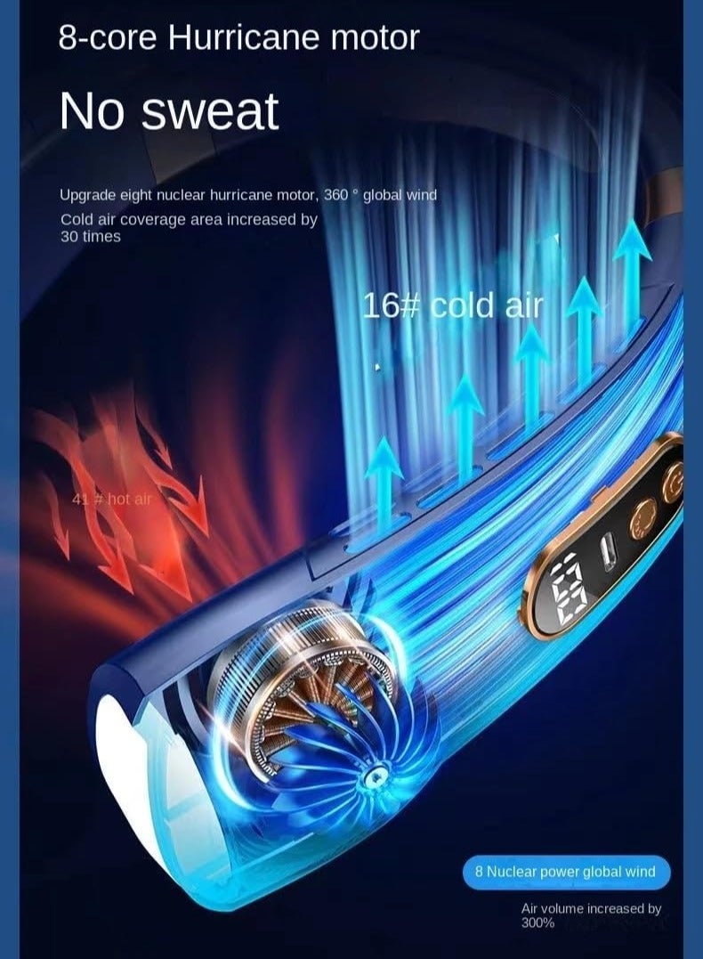 general Neck Fan Rechargable, Portable Fan, Hands Free Bladeless Fan, Neck Fan Air Conditioner, Quiet Fan for Indoor Outdoor,4000mAh Battery USB - Image 5