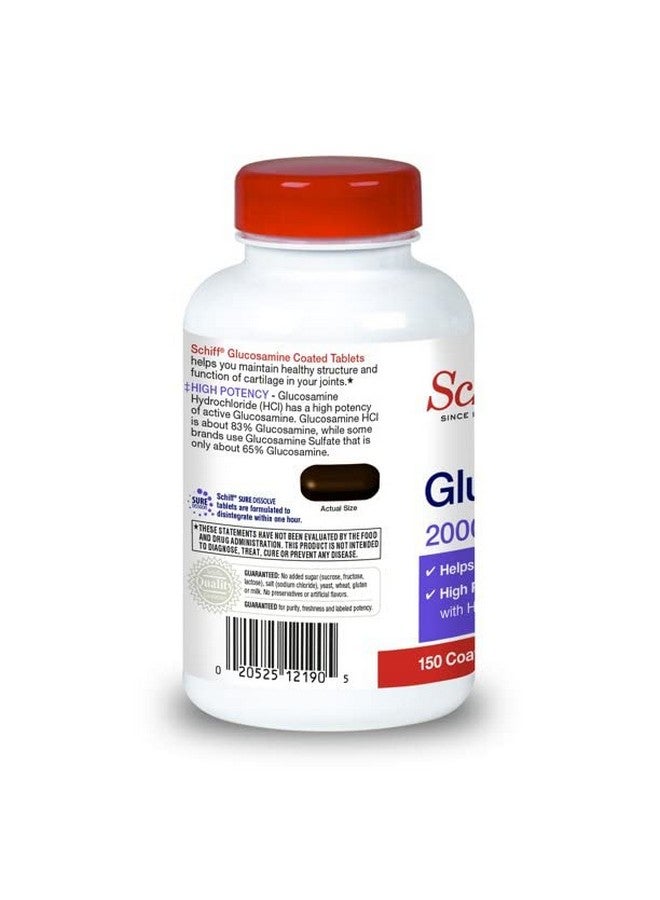 Schiff شيف جلوكوزامين 2000 ملغ مع فيتامين د3 وحمض الهيالورونيك، 150 قرص - مكمل للمفاصل - Image 3