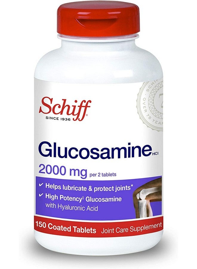 Schiff شيف جلوكوزامين 2000 ملغ مع فيتامين د3 وحمض الهيالورونيك، 150 قرص - مكمل للمفاصل - Image 1