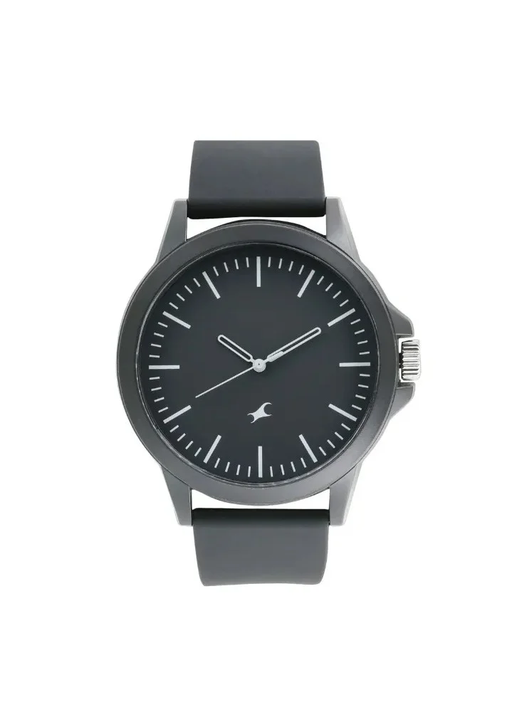 فاستراك Fastrack Quartz Analog Black Dial Silicone Strap Watch for Unisex
