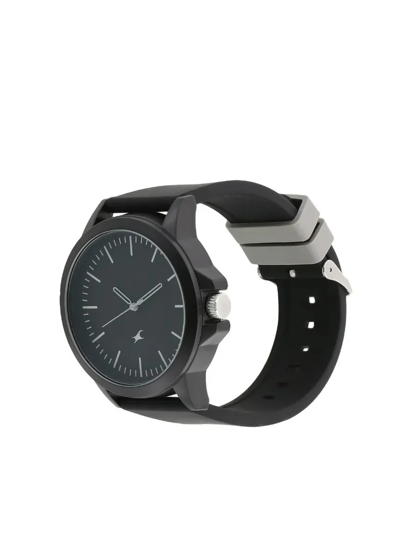 فاستراك Fastrack Quartz Analog Black Dial Silicone Strap Watch for Unisex