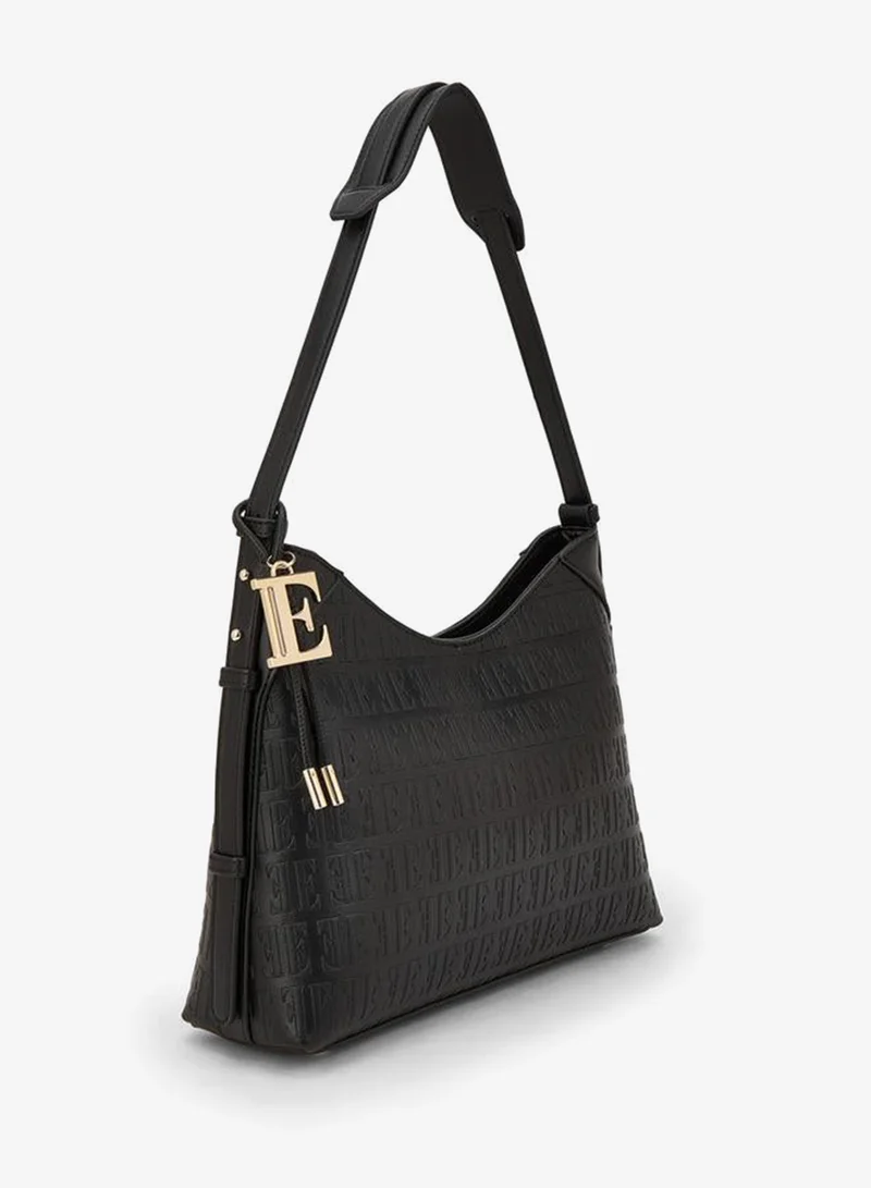 ELLE Embossed Shoulder Bag With Strap Handle