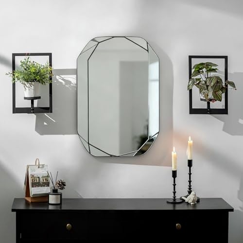 Walasis Black Candle Sconces Wall Decor: Set of 2 Metal Morden Style Frame Wall Candle Holder with Hurricane - Wall Mounted Minimalism Decorations for Living Room Hallway - Image 2