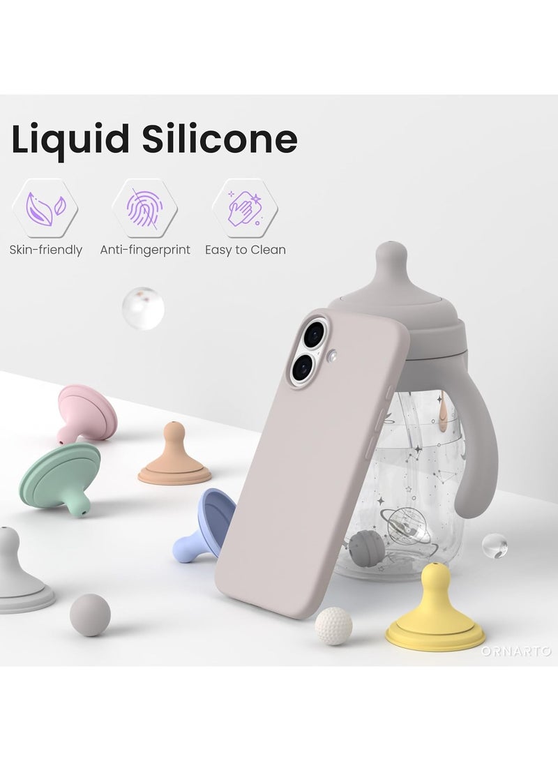 ACLIX Silicone Case Compatible with iPhone 17, Slim Liquid Silicone Phone Case with 3-Layer Soft Rubber Shockproof Bumper with TPU Lining (Stone) - Image 2