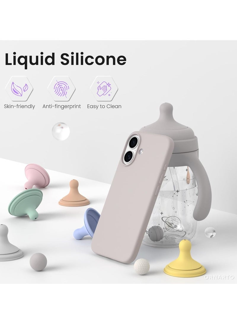 ACLIX Silicone Case Compatible with iPhone 17, Slim Liquid Silicone Phone Case with 3-Layer Soft Rubber Shockproof Bumper with TPU Lining (Stone) - Image 3