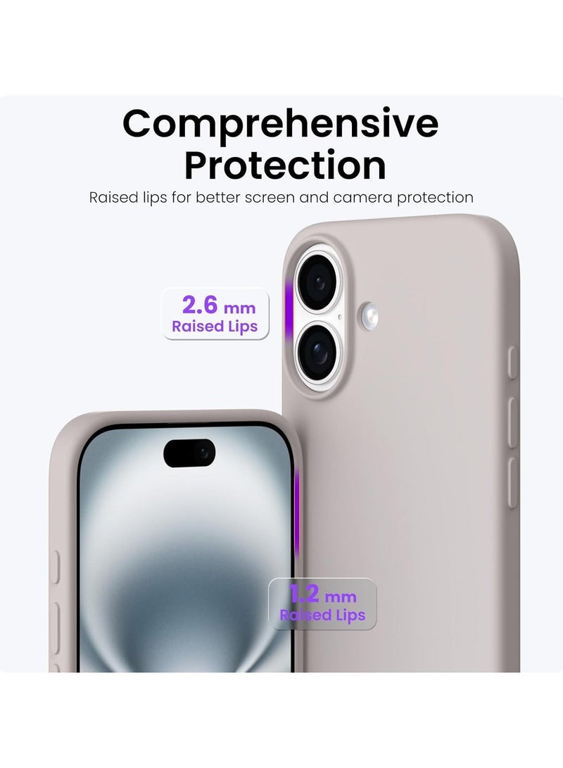 ACLIX Silicone Case Compatible with iPhone 17, Slim Liquid Silicone Phone Case with 3-Layer Soft Rubber Shockproof Bumper with TPU Lining (Stone) - Image 5