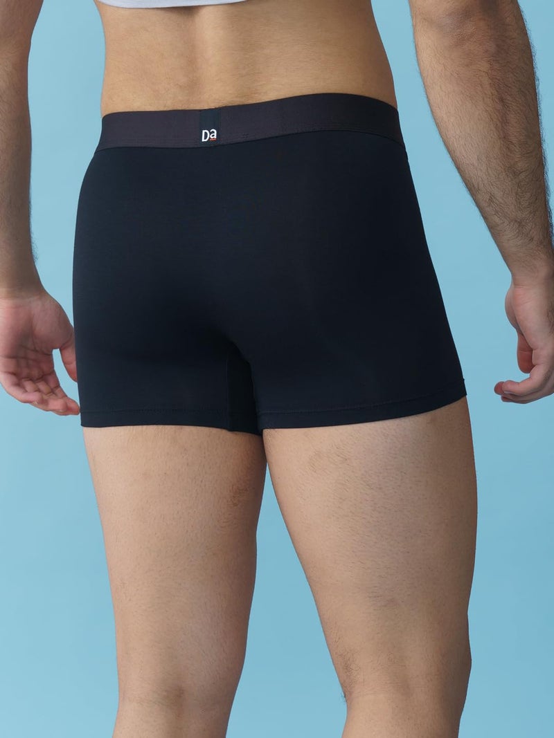 DAMENSCH Deo-Soft Printed Underwear for Men Combo, Breathable Inner, Modal Trunks, Super Soft Waistband, Odour Cancelling, 3X Softer Than Cotton Men Trunk-Aqua Blue Checks, Navy Knots, Grey Grid-M - Image 5