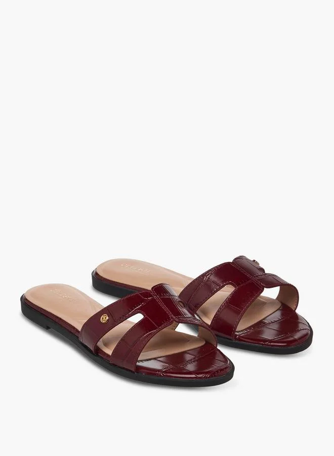 سيليست Women Animal Textured Slip-On Sandals