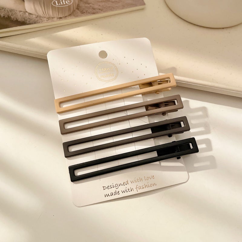 Oversized seamless duckbill clip side clip broken hair bangs clip headdress hairpin side clip hairpin female simple 4# seamless square clip 4 pieces