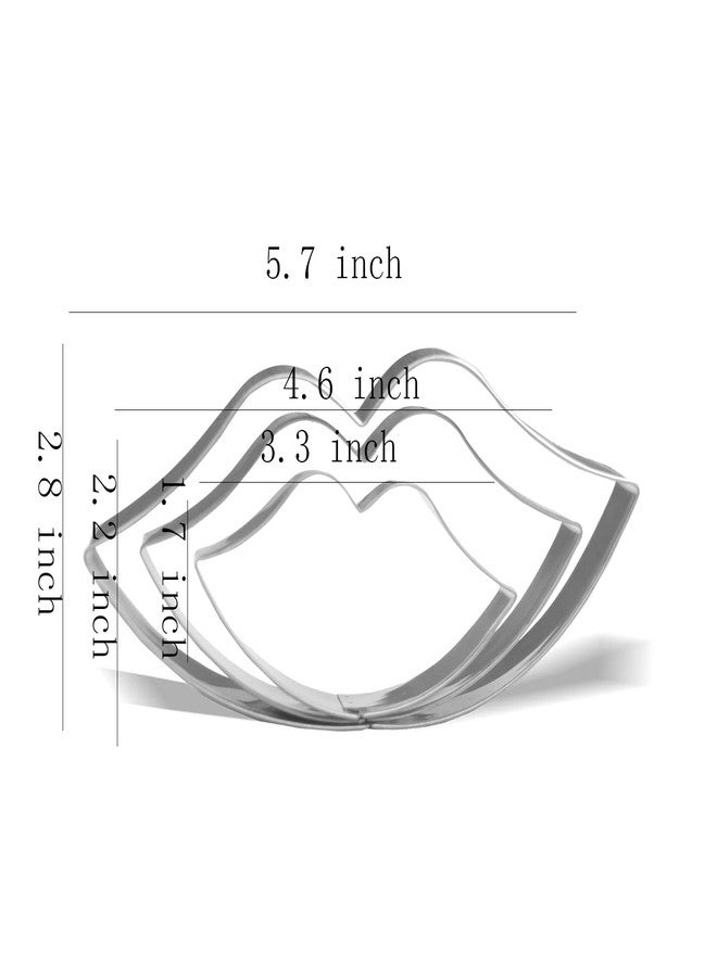 Keewah Lips Kiss Cookie Cutter Set - 5.7”,4.6”,3.3” - 3 Piece - Stainless Steel - Image 2