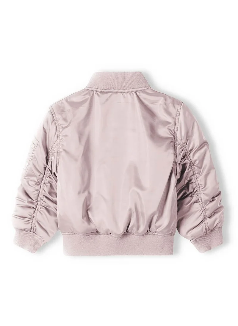 MINOTI Kids Girls Bomber Jacket with Sleeve Pocket and Zip Front